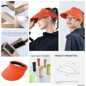 Oh Sunny red visor hat with carry on bag NWT